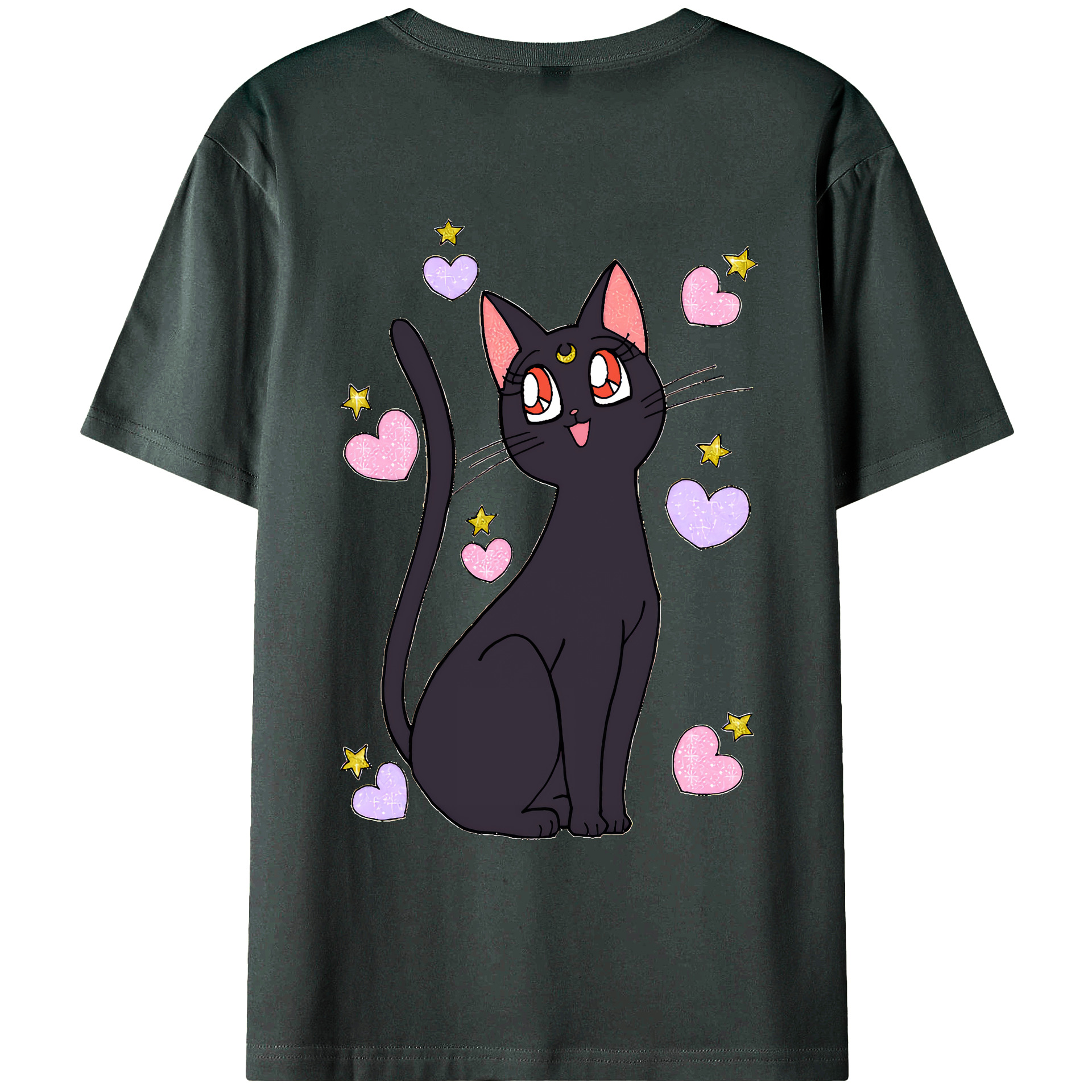 （画像用） 美少女戦士セーラームーン Sailor Moon 綿100％ メンズ半袖Tシャツ（バックプリント） 通気性
